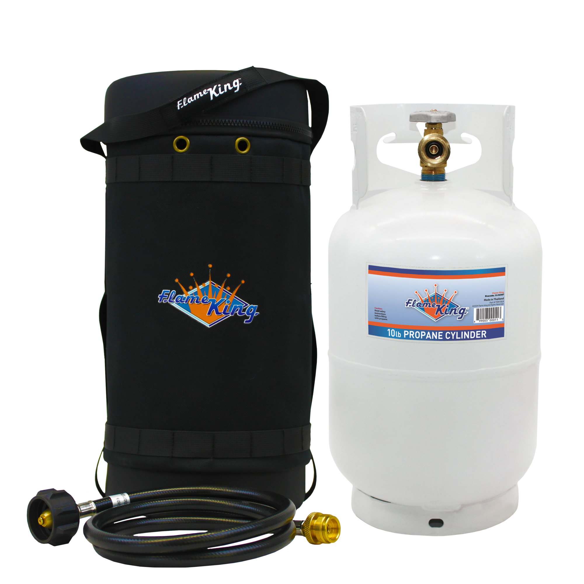 Flame King, Gas Hauler Kit w/10LB Tank Rubber Hose, Included (qty.) 1 Material Steel/Rubber, Model# GH10-RBH-10LB